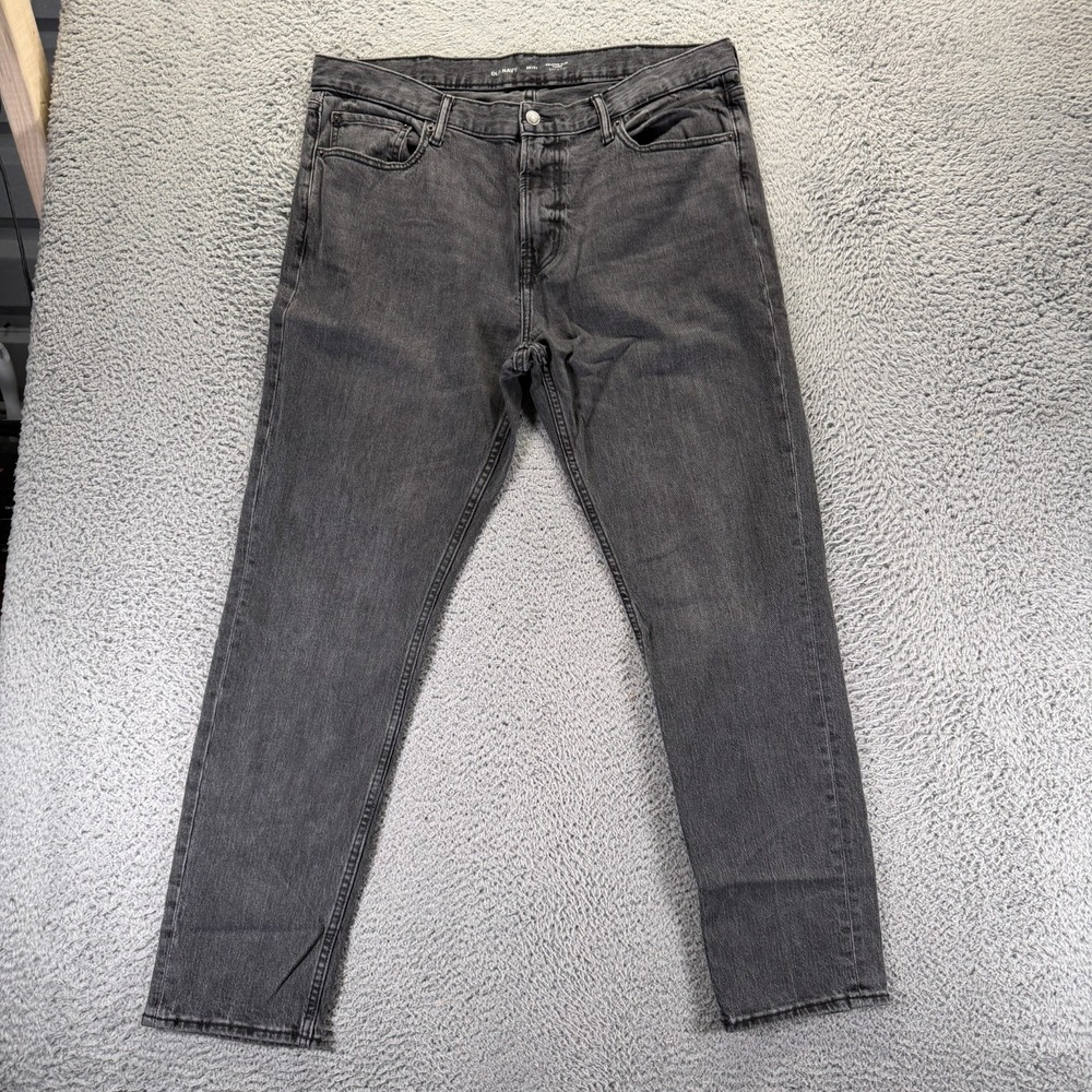 Old Navy Built-In Flex Jeans Men 38x32 Gray Cotton Denim Tapered Relaxed Stretch
